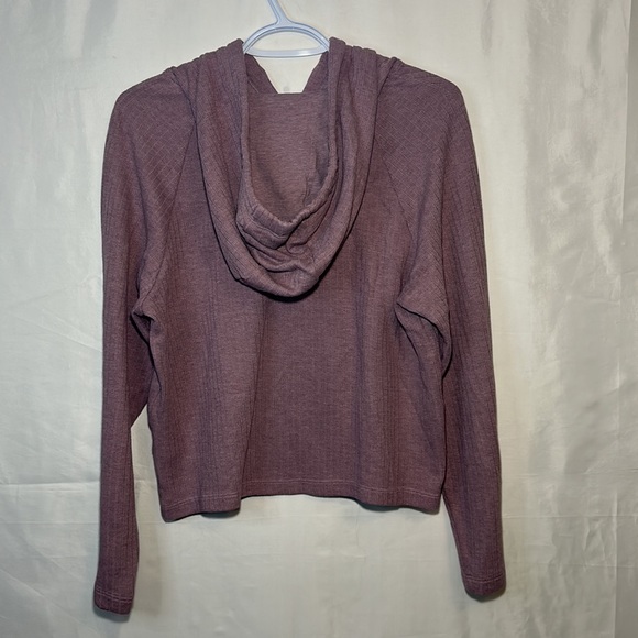 Shambhala Ribbed Cropped Hoodie Size Medium In Purple - Picture 2 of 5